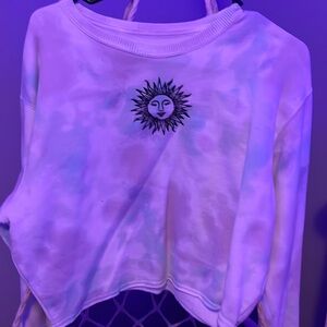 hollister sun embroidered tie dye crew